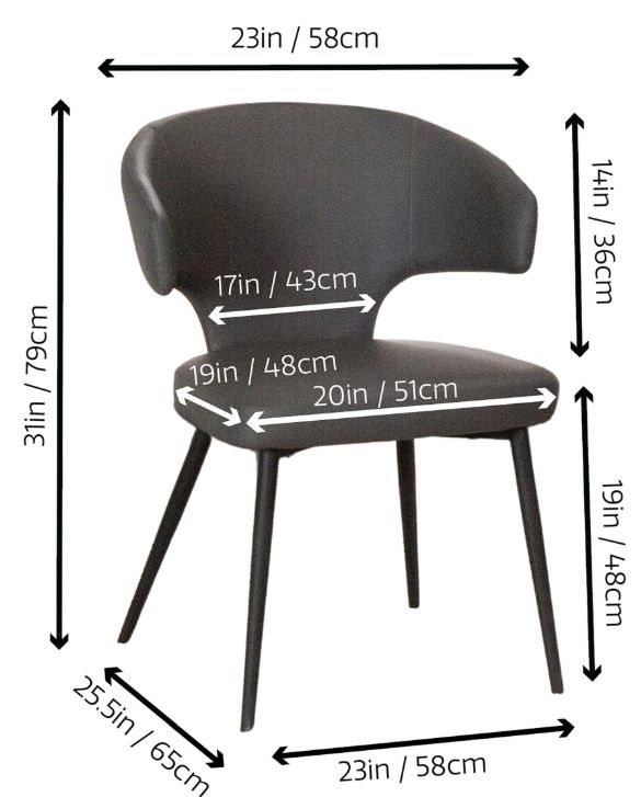 Cramco Casia Charcoal Gray/Matte Black Dining Side Chair-2