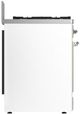 Ilve® Majestic III 30" White Pro Style Dual Fuel Liquid Propane Range with 5 Black Brass Burners and Chrome Trim-3