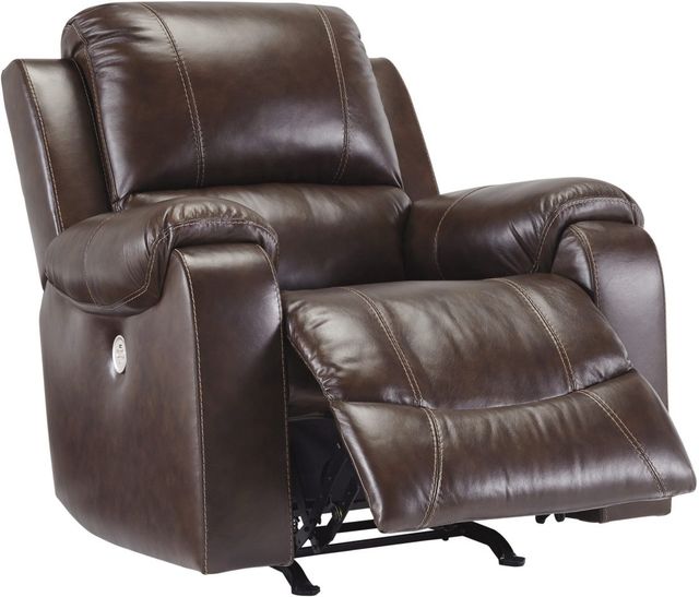 Signature Design by Ashley® Rackingburg Mahogany Power Rocker Recliner-1