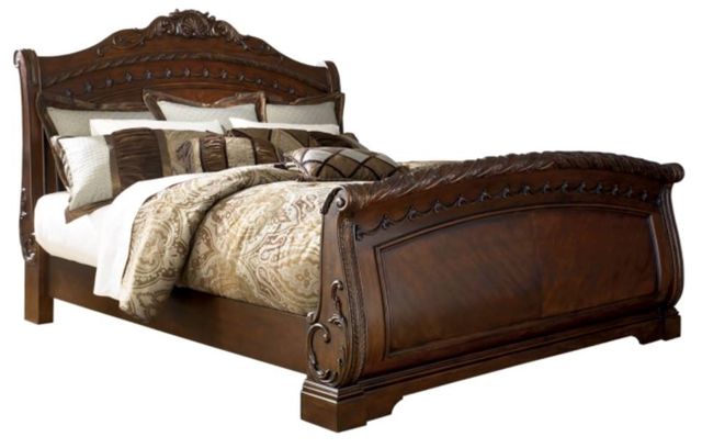 Millennium® by Ashley® North Shore 3-Piece Dark Brown California King Sleigh Bed Set-1