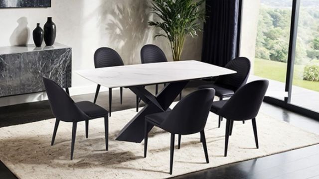 Furniture of America® Lenvik 2-Piece Black Dining Side Chair Set-1