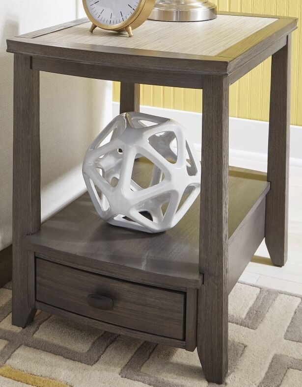 Null Furniture 2217  Antique Pewter/Gray Rectangular End-0