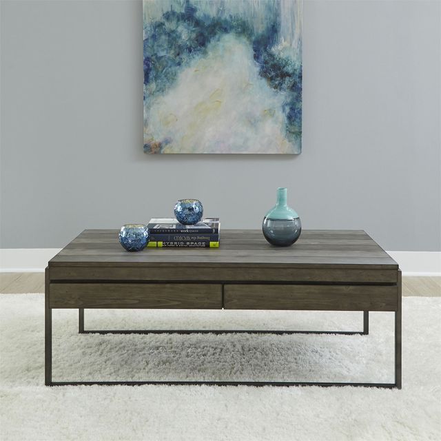 Liberty Furniture Gateway 3-Piece Weathered Gray Living Room Table Set-3