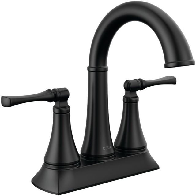 Delta Archdale™ Matte Black 2-Handle Centerset Bathroom Faucet with Drain-0