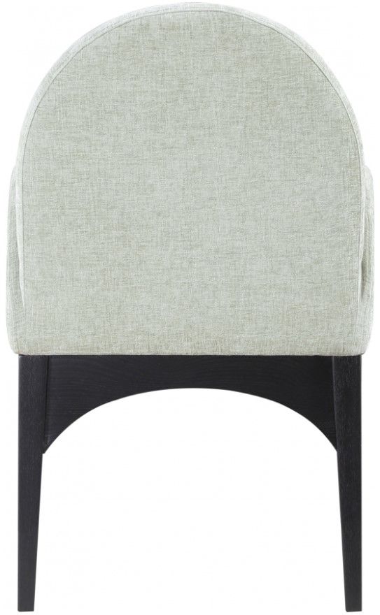 Meridian Furniture Waldorf Mint/Black Chenille Upholstered Dining Arm Chair-3