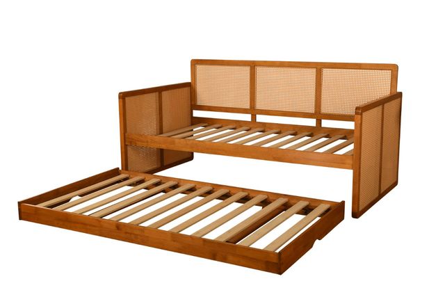 Kodiak Furniture Abaco 79" Canton Black/Honey Woodsmoke Twin Daybed with Pop Up and Mattress-2