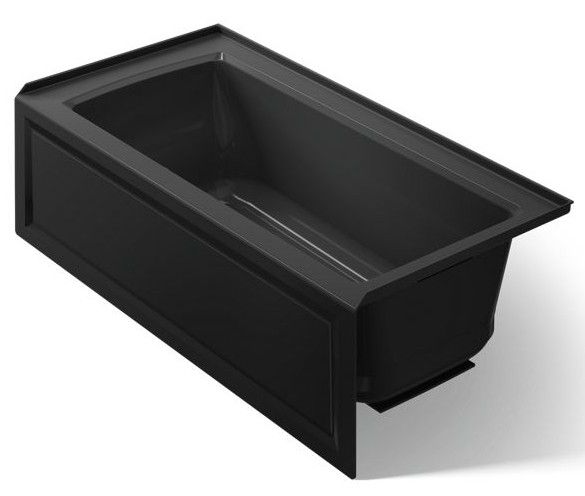 KOHLER® Archer® Black 60" x 30" Alcove Heated BubbleMassage™ Air Bath-0