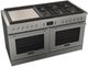 Fulgor Milano® Evoque 400 Series 60" Stainless Steel Pro Style Dual Fuel Hybrid Range with Stainless Steel Trim -1