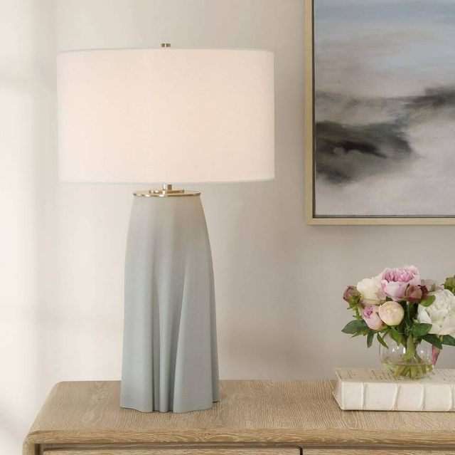 Uttermost® Cover Up Light Blue Table Lamp-1