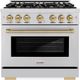 ZLINE Select Autograph Edition 36" Stainless Steel Pro Style Dual Fuel Range with Champagne Bronze Accents-0