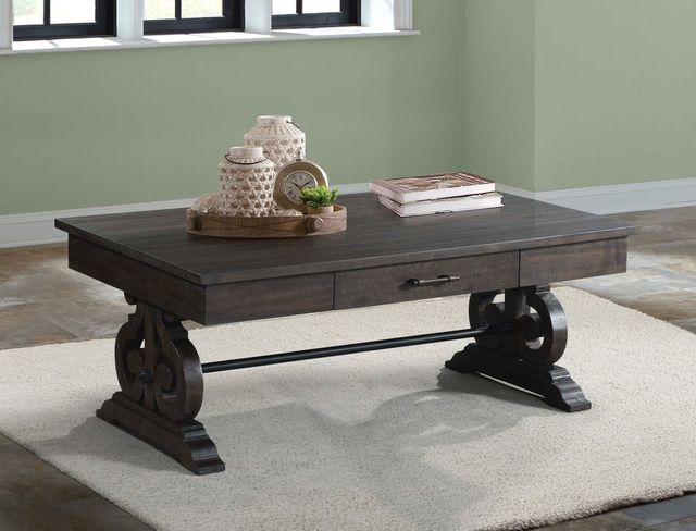 Elements International Stone Smokey Dark Ash Coffee Table-2