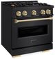 ZLINE Classic Autograph Edition 30" Black Stainless Steel Pro Style Gas Range with Champagne Bronze Accents-2