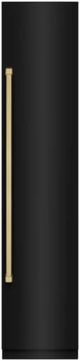 ZLINE Autograph Edition 18 in. 8.6 Cu. Ft. Right Hinge Column Freezer in Black Stainless Steel with Graphite Gray Interior and Champagne Bronze Accents-0