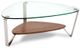 BDI Dino™ 1347 Glass Top Small Cocktail Table with Natural Walnut  Shelf -0