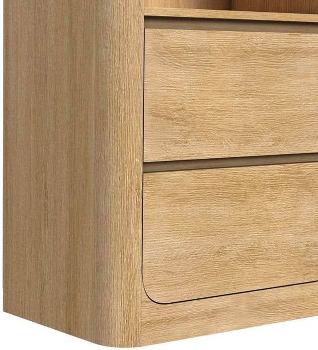 Elements International Rosalie 3-Piece Natural Entertainment Unit with 82" TV Console-3