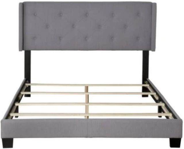 Bernards Lyla Gray Upholstered King Panel Bed-1