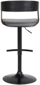 Armen Living Larisa Gray/Black Adjustable Bar Stool-4