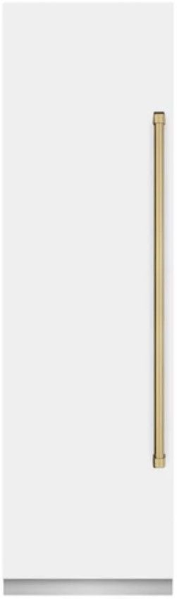 ZLINE Autograph Edition 24 in. 12.4 Cu. Ft. Column Freezer in White Matte with Graphite Gray Interior and Champagne Bronze Accents-0