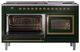 Ilve® Nostalgie II Noblesse 60'' Emerald Green Pro Style Dual Fuel Range with Brass Trim-3