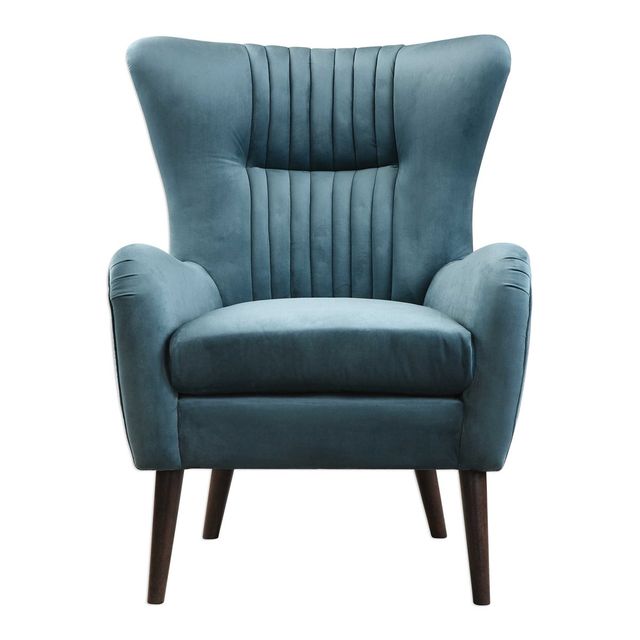 Uttermost® Dax Teal Blue Accent Chair-3