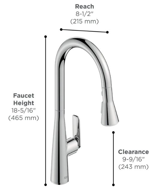 American Standard Aspirations Brushed Cool Sunrise Pull-Down Kitchen Faucet-2