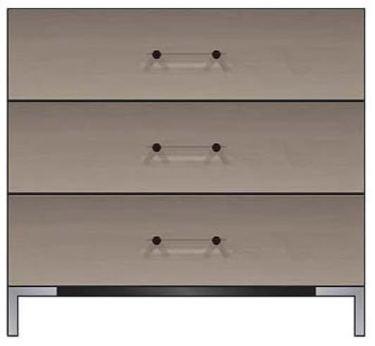 Country View Woodworking Customizable American Modern 36" Solid 3-Drawer Metal Legs Bedside Chest-0
