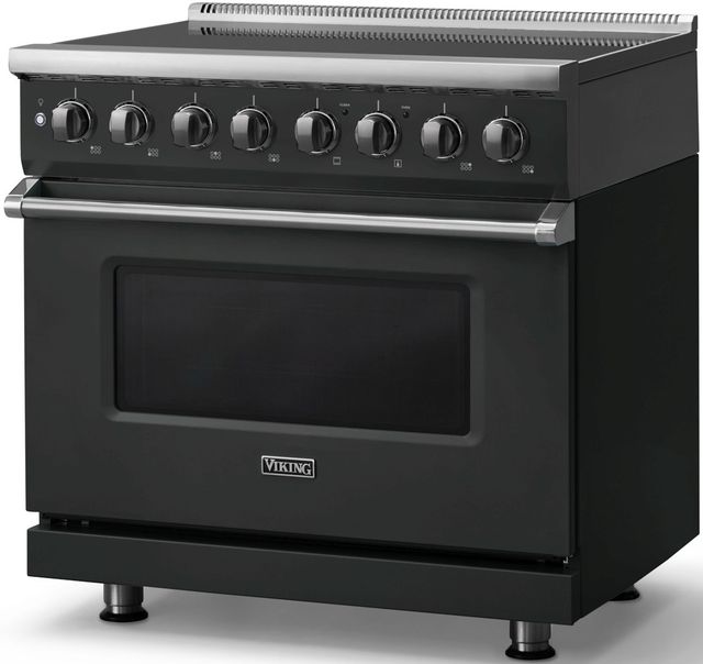 Viking® 5 Series 36" Antique Bronze Pro Style Induction Range with Polished Chrome Trim-2