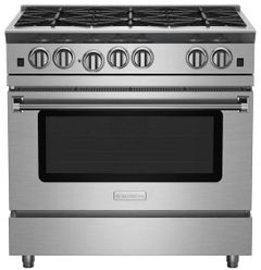 BlueStar® RNB Series 36" Stainless Steel Pro Style Slide In Natural Gas Range