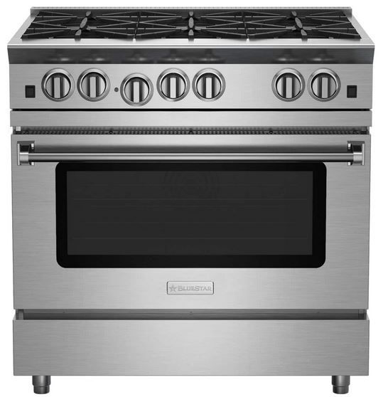 BlueStar® RNB Series 36" Stainless Steel Slide In Natural Gas Range