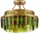 Currey & Company Vintner Contemporary Gold Leaf/Green Semi-Flush Lighting-1