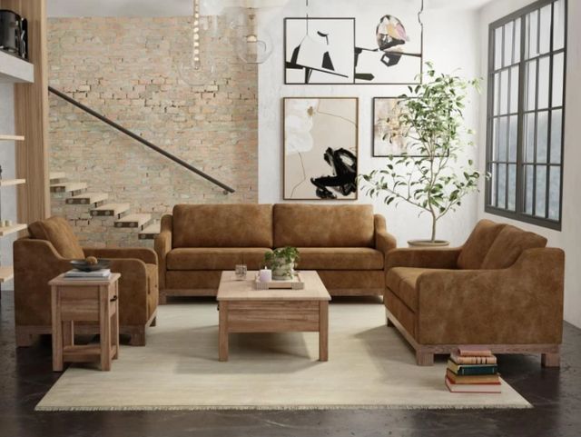 International Furniture Direct Samba Cognac Arm Chair-1