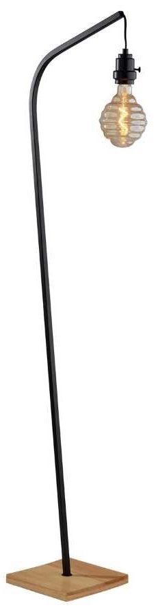 Adesso® Wren Black/Natural Floor Lamp-0