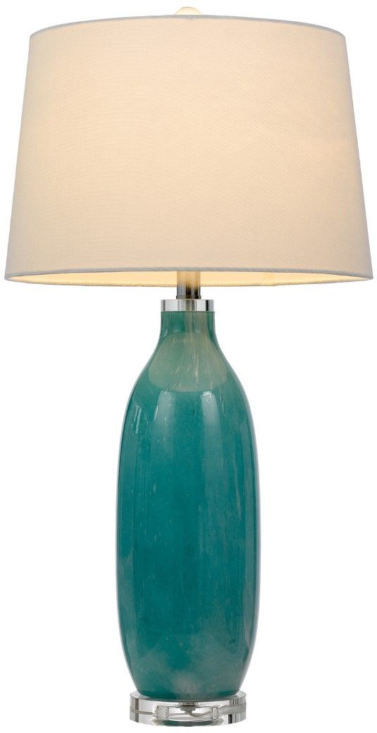 Cal® Lighting & Accessories Cullman 2-Piece Aqua Table Lamp Set-2
