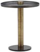 Dovetail Furniture Yara Black Large End Table with Black/Gold Base-1
