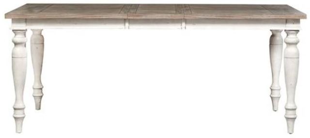 Liberty Furniture Whitney Weathered Gray Rectangular Dining Table with Antique Linen Base-2