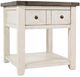 Jofran Inc. Madison County Barnwood End Table with Vintage White Base-0