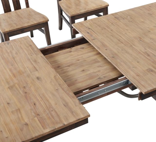 Intercon Transitions Driftwood Trestle Table with Sable Base-3