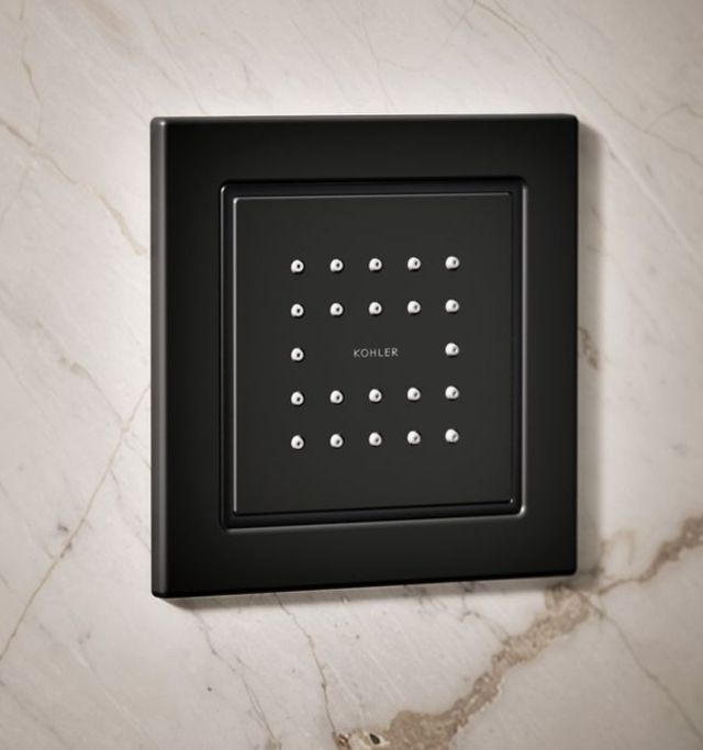 KOHLER® WaterTile® Matte Black 2.5 GPM Square 22-Nozzle Single-Function Body Spray-1