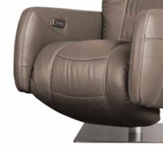 Fornirama 72 Brown Power Swivel Recliner with Power Adjustable Headrest-1