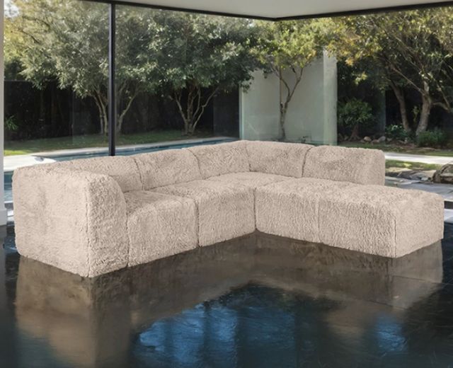 Furniture of America® Nappi Taupe L-Shape Sofa Sectional-1
