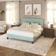 Emerald Home Amelia Light Blue California King Upholstered Panel Bed-1
