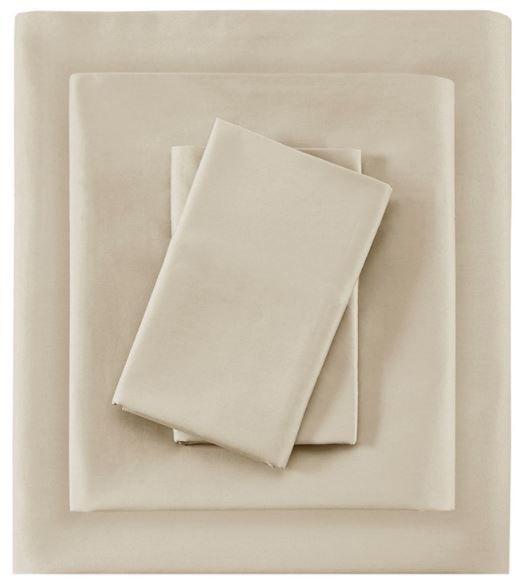 Olliix by Madison Park 525 Thread Count Ivory Queen Cotton Rich Sheet Set-0