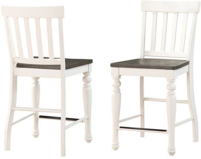 Steve Silver Co. Joanna 2-Piece Brown/White Counter Stool Set-0