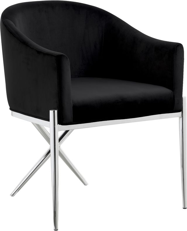 Meridian Furniture Xavier Black/Chrome Velvet Dining Chair-0