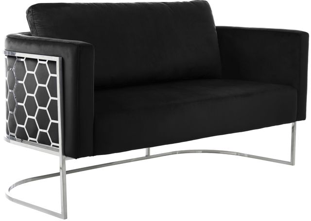 Meridian Furniture Casa Black/Chrome Velvet Loveseat-0