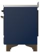 Ilve® Majestic III 48" Midnight Blue Pro Style Induction Range with Solid Door and Burnished Trim-4