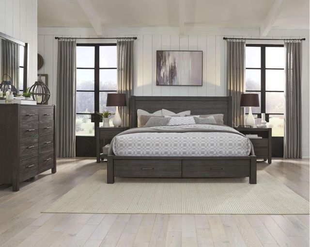 aspenhome® Mill Creek Carob King Panel Storage Bed-3