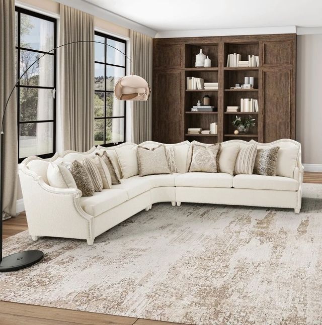 Michael Amini® Chamberi 4-Piece Classic Pearl Sectional-1