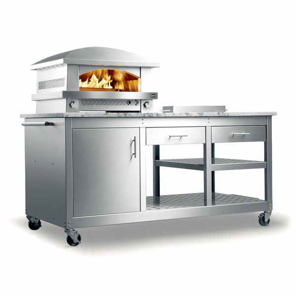 Kalamazoo Outdoor Gourmet 79" Stainless Steel Artisan Fire Pizza Oven Station - Thumbnail 2
