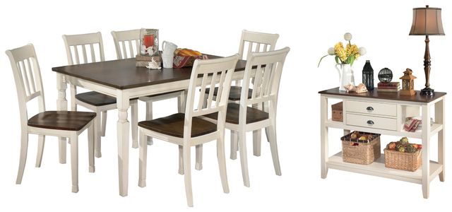 Signature Design by Ashley® Whitesburg 8-Piece Brown/Cottage White Dining Set-0